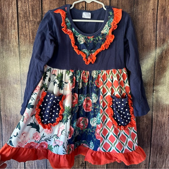 Girls8/9 Floral Pocket Tunic - Picture 2 of 6